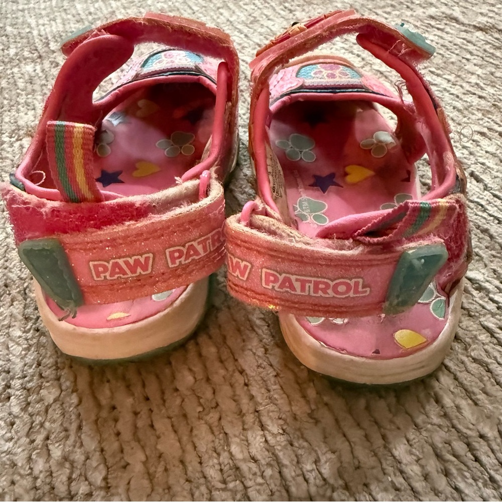 Paw Patrol Toddler Girl Sandals Pink Glitter Light-Up Shoes‎ Size 6 - Picture 4 of 8